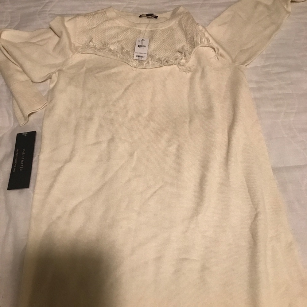 Limited light fringe sweater dress