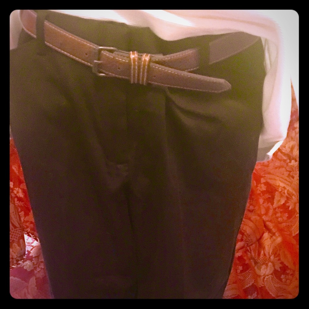 High quality leather belt with stitching.