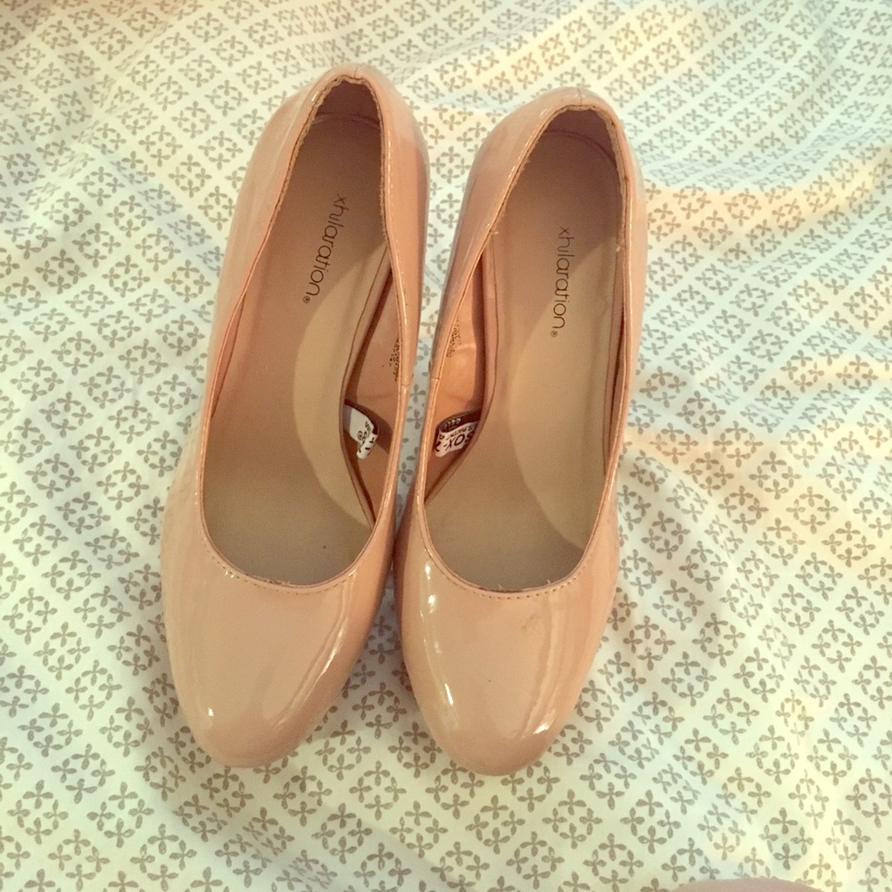 Nude platform heels