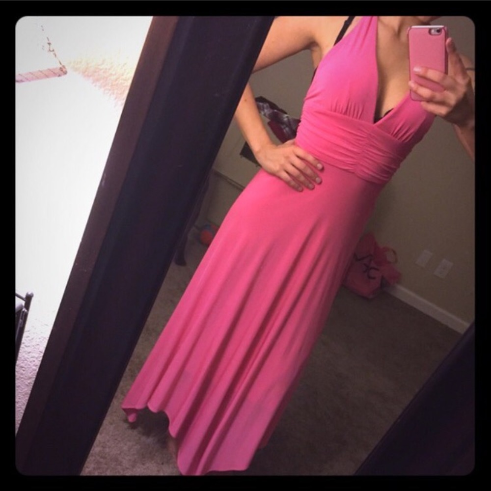BCBG Maxazria Pink Halter Dress