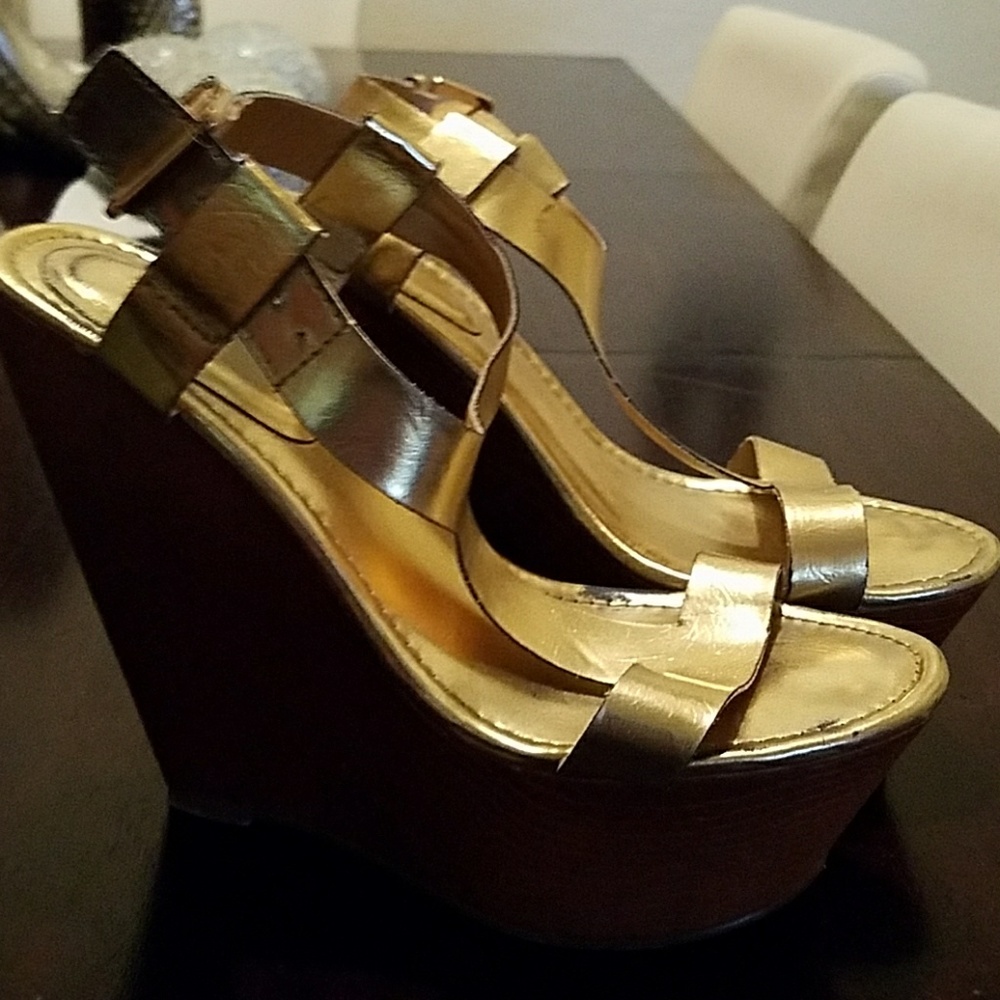 Pretty gold platforms.