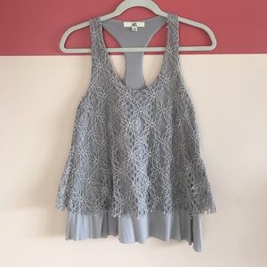 Crochet detailed racer-back top