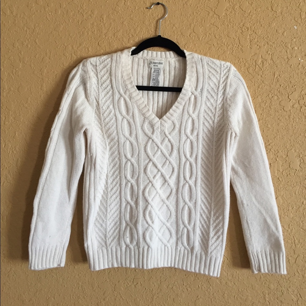 Cream cable knit shimmer holidays sweater