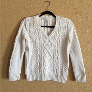 Cream cable knit shimmer holidays sweater