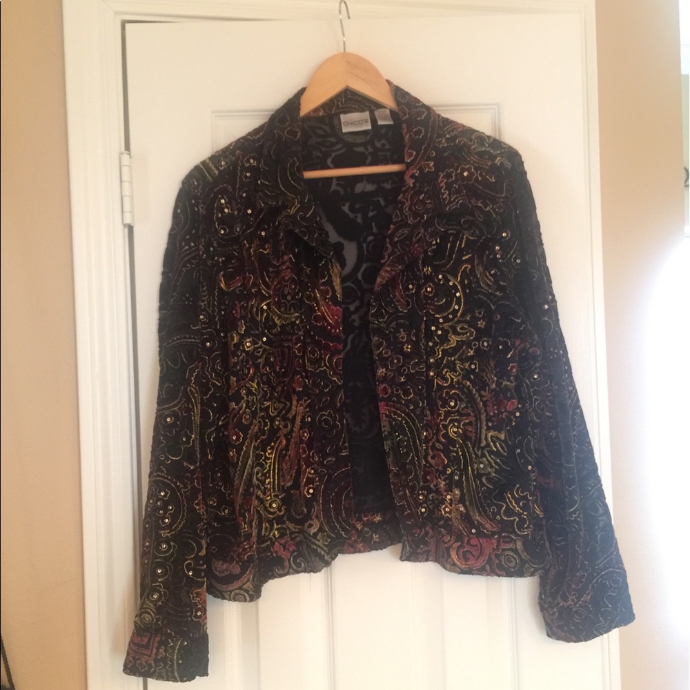 Dressy Velvet jacket Chicos size 3 = size 16