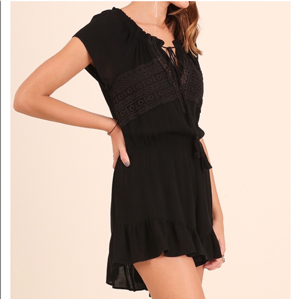 Sale! Sassy Black Crochet Romper