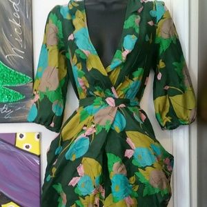 Silk floral printed dress