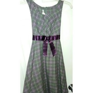 Plaid purple dark grey size 10 dress. Bonnie Jean