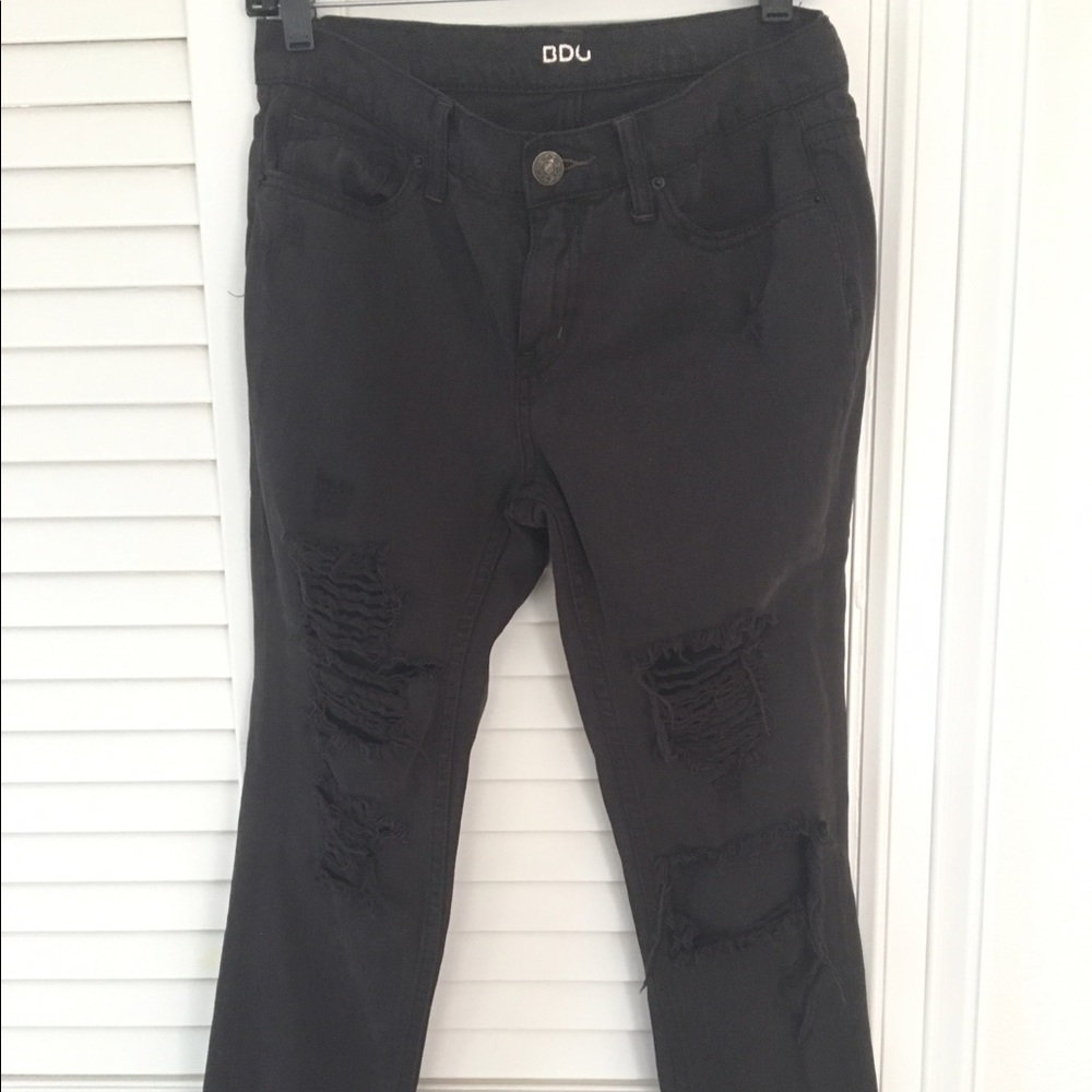 BDG Black boyfriend fit ripped jeans