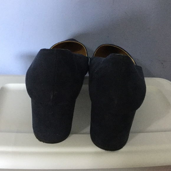 Blue Suede Chunked High Heels - Picture 3 of 3