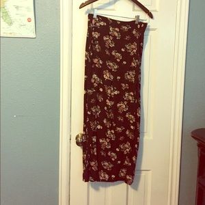 Long floral skirt with slit