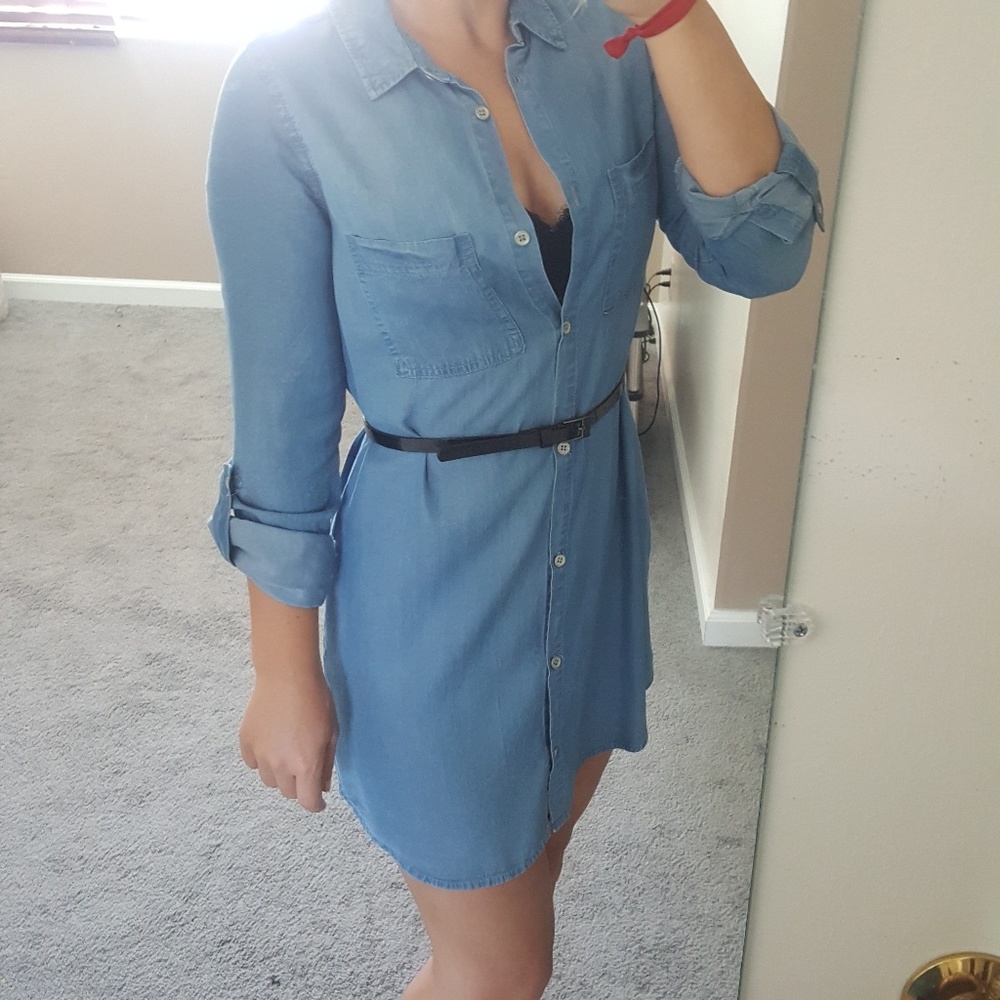 Blue Jean Button Up Shirt Dress