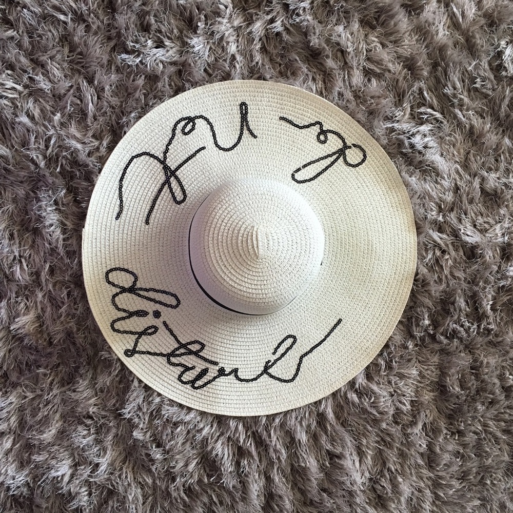 "Do Not Disturb" Sequined Summer Floppy Hat