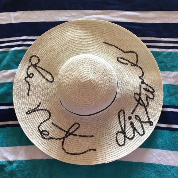 "Do Not Disturb" Sequined Summer Floppy Hat - Picture 2 of 2