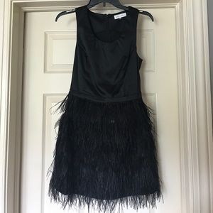 Black Dress with Feathers