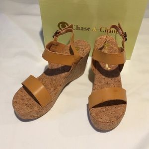 Chase & Chloe wedge sandals size 7 1/2