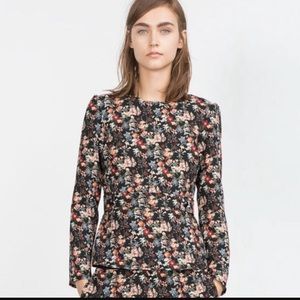 Final price-Black Floral top from Zara.