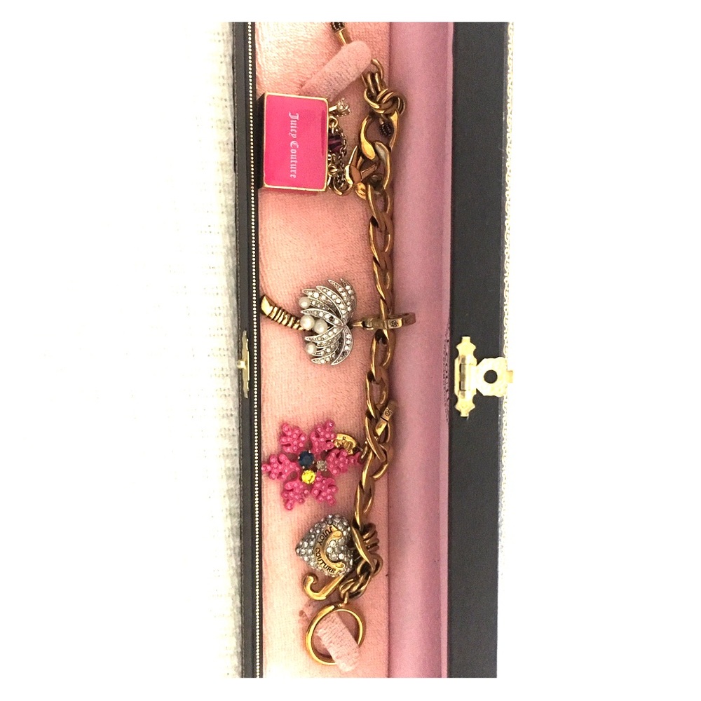 Juicy couture pave heart charm bracelet.