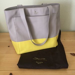 ✨SALE Kate Spade New York Gray and Yellow Tote