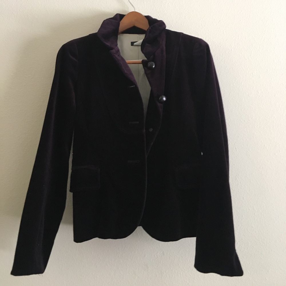 J. Crew crushed velvet button up blazer