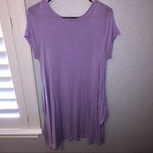 Lilac shift dress with pockets