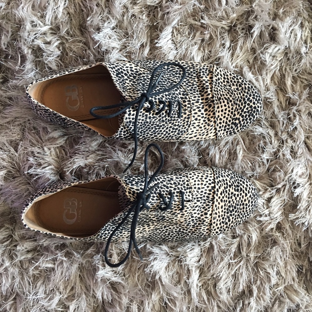 Gianni Bini Animal Print Oxford Shoes - 9.5