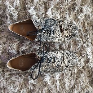Gianni Bini Animal Print Oxford Shoes - 9.5
