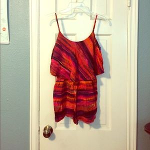 Cute red pattern romper