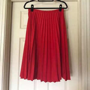 Vintage Red Pleated Skirt