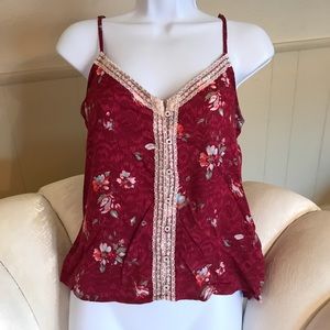 Cranberry colored strappy top