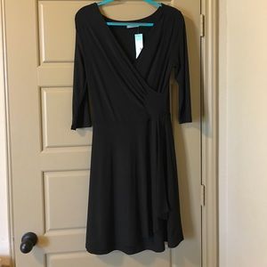 3/4 Sleeve Faux Wrap Dress