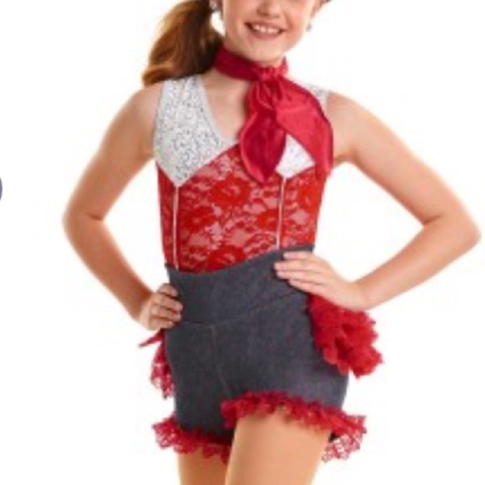 Girls medium cowgirl dance costume. Worn once