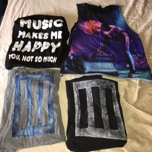 Four shirts: three paramore, one music Bundle