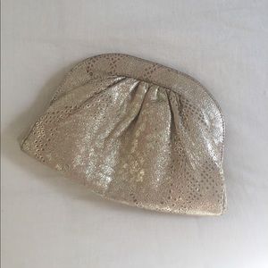 Lauren Merkin Metallic Snakeskin Clutch