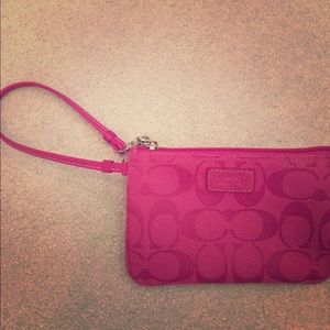 Coach pink coin purse and wristlet