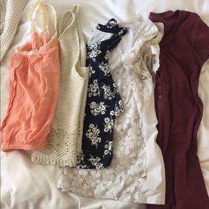 Bundle of crop tops and shirts
