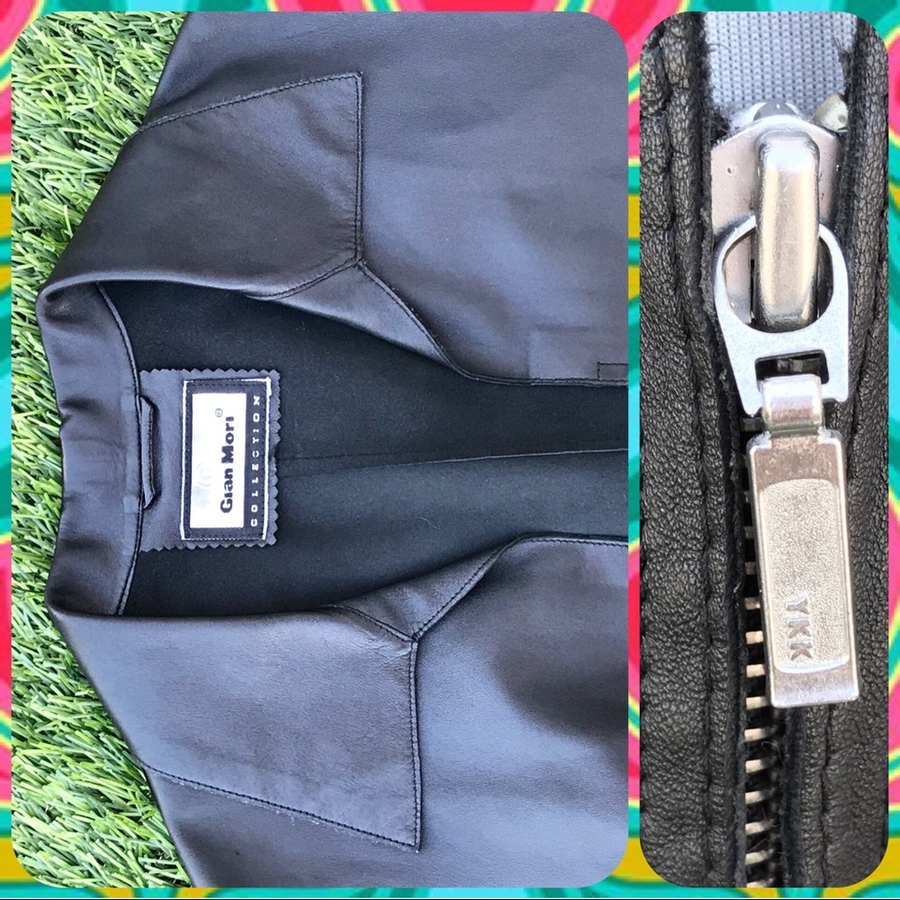 GIAN MORI Luxe Black Turkish Leather Biker Jacket - Picture 5 of 7
