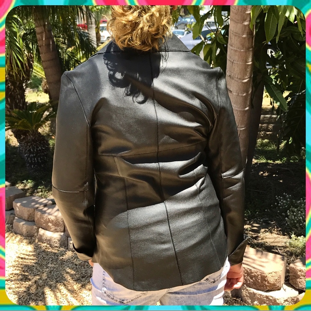 GIAN MORI Luxe Black Turkish Leather Biker Jacket - Picture 7 of 7