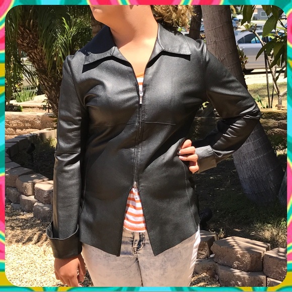 GIAN MORI Luxe Black Turkish Leather Biker Jacket - Picture 6 of 7