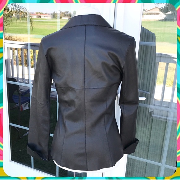 GIAN MORI Luxe Black Turkish Leather Biker Jacket - Picture 4 of 7