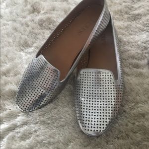 J Crew Silver Loafer