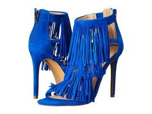 Steve Madden Fringly Blue Suede Heels