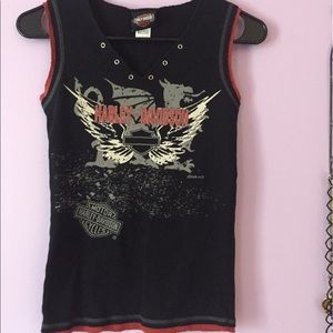 Harley Davidson lace up tank
