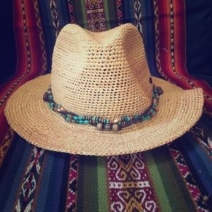 Straw Sun Hat with Beads