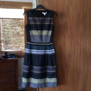 Hugo Boss Size 0 Wool Blend Black Stripe Dress.