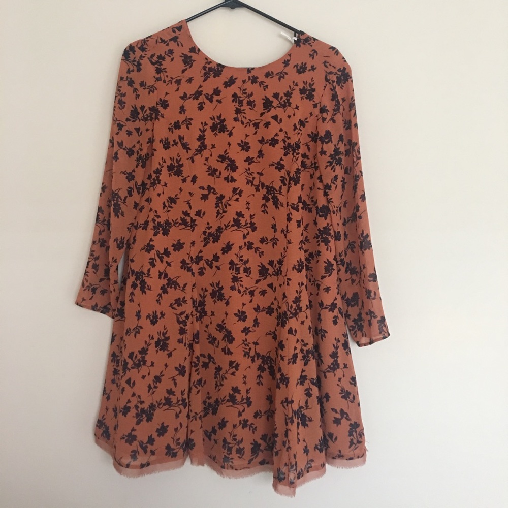 Orange & deep navy dress