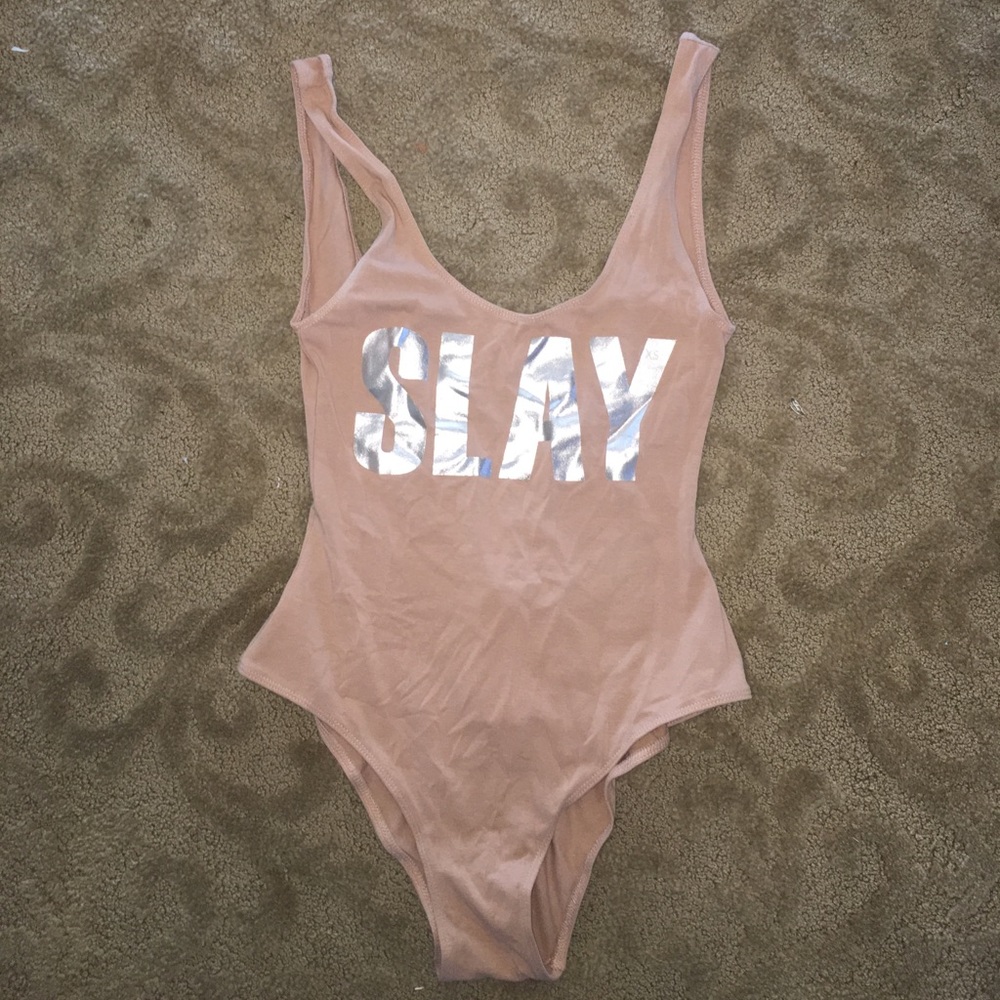 Beige Body suite w/ low back