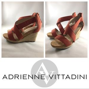 Adrienne Vittadini | Strappy Wedges | Orange | 8.5