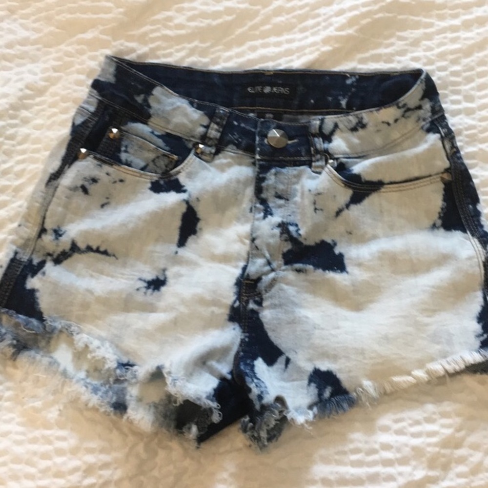 Bleached jean shorts
