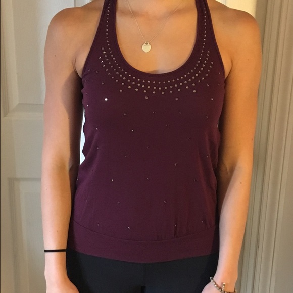 Plum colored racer-back tank, Express XS - Picture 1 of 3